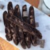 double-chocolate-biscotti and glass of milk