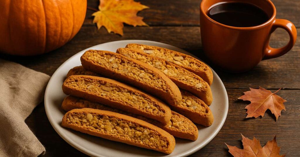 Pumpkin-Spice-Biscotti-with-Coffee-on-an-Autumn-Table