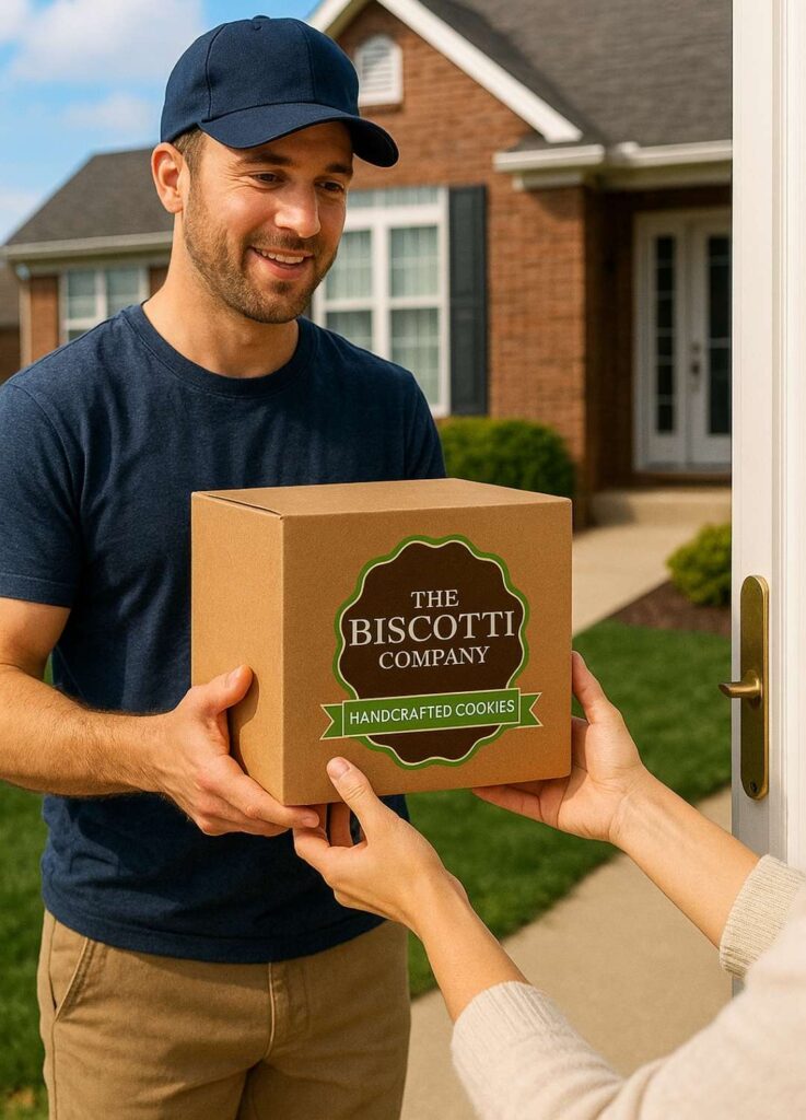 Postman-Delivering-The-Biscotti-Company-Box-Nationwide-Biscottis-Delivery.
