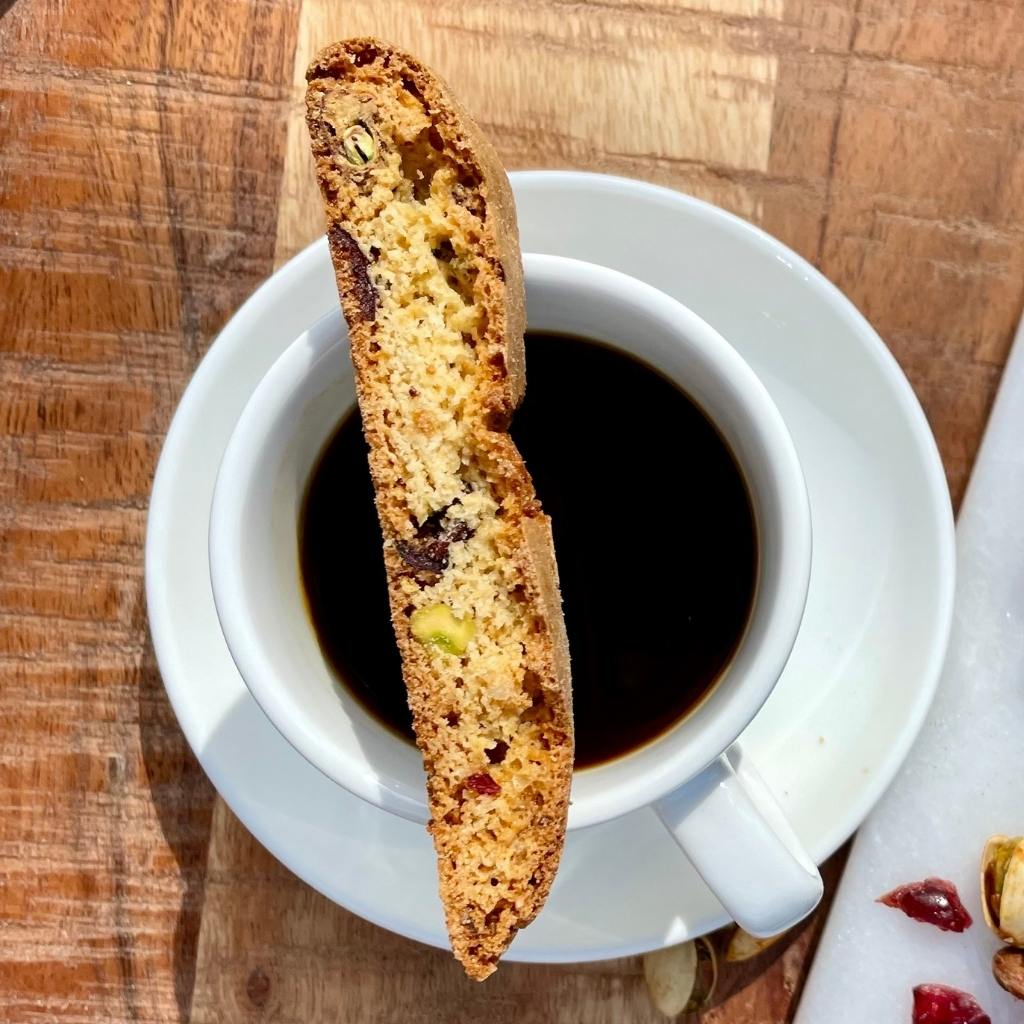 cranberry-pistachio-biscotti-on-coffee-cup-with-cranberry-and-pistachio