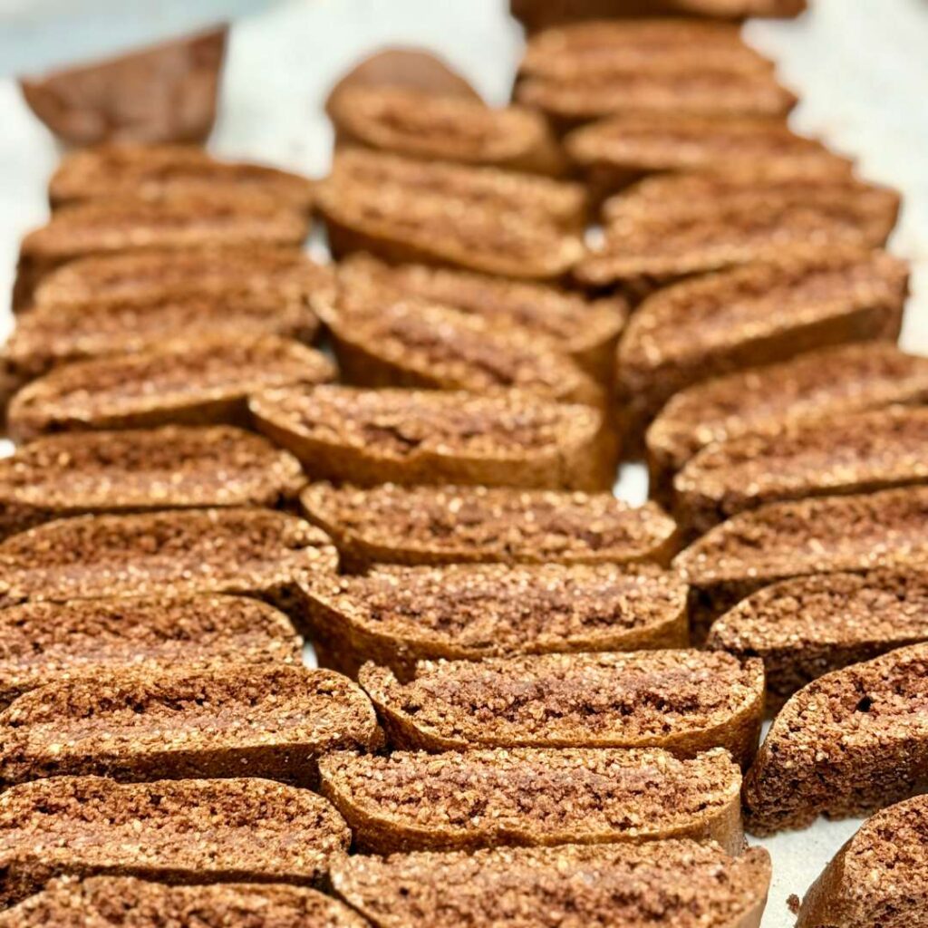 Crunchy Chocolate Anise Biscottini perfect for dunking in coffee