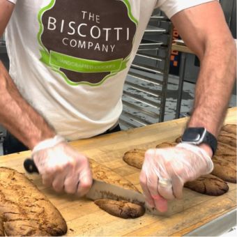 The Biscotti Company in the QVC studio