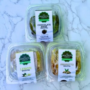 Chocolate Anise, Lemon and Amaretto Biscottini Bundle from The Biscotti Company