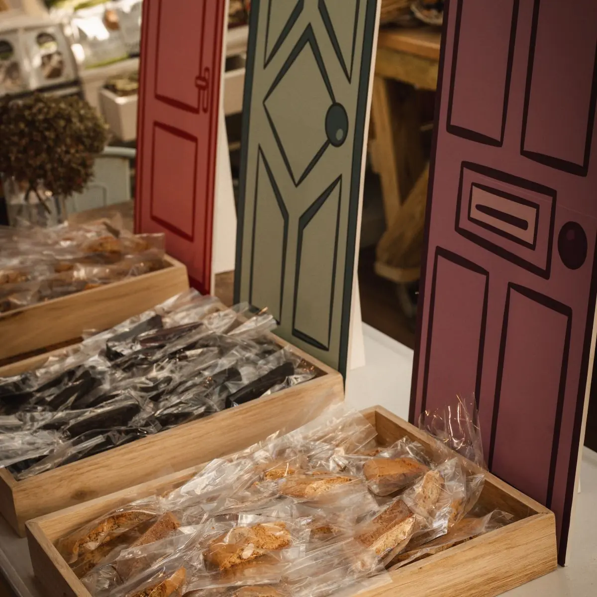 Traditional biscotti, Chocolate biscotti, and Fruit and Nut biscotti representing the three leading flavor paths